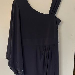 1 shoulder grayish/blueish cocktail dress